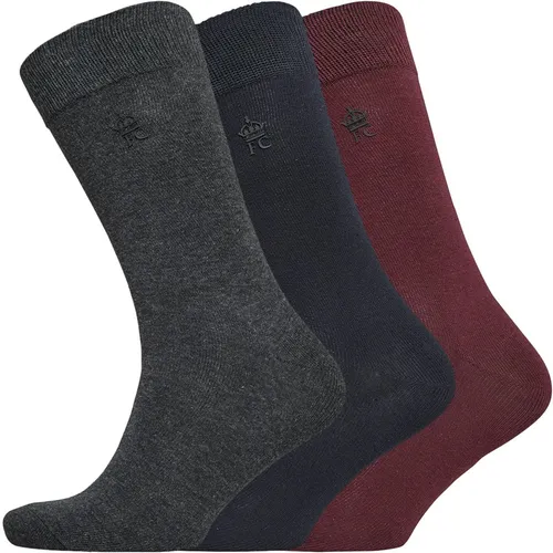 French Connection Mens Three Pack Socks Marine/Chateaux