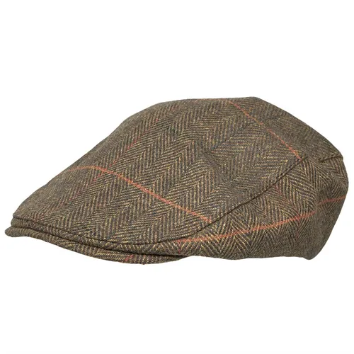 French Connection Mens Tweed Cap Brown Tweed Check