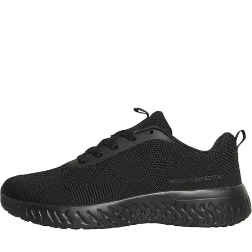 French Connection Mens V5 Lace Trainers Black Mono