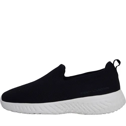 French Connection Mens V5 Slip-On Trainers Navy/White