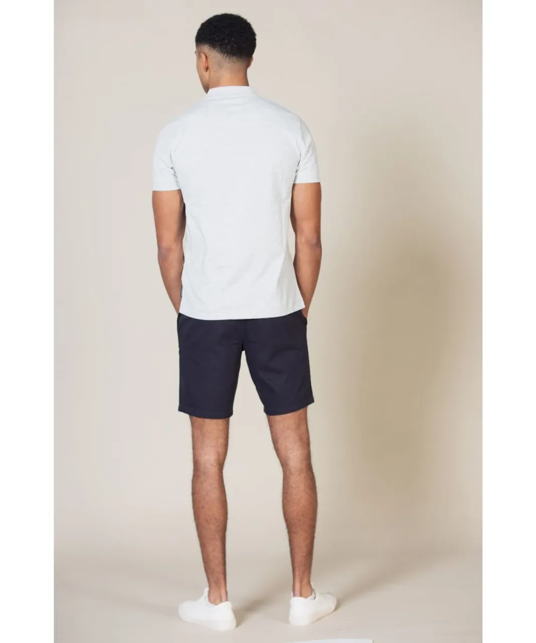 French Connection Mens White Cotton Zip Polo And Short Set