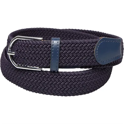 French Connection Mens Woven Elastic Belt Marine