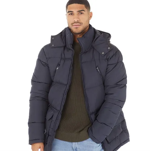 French Connection Mens Zip Puffer Jacket Marine