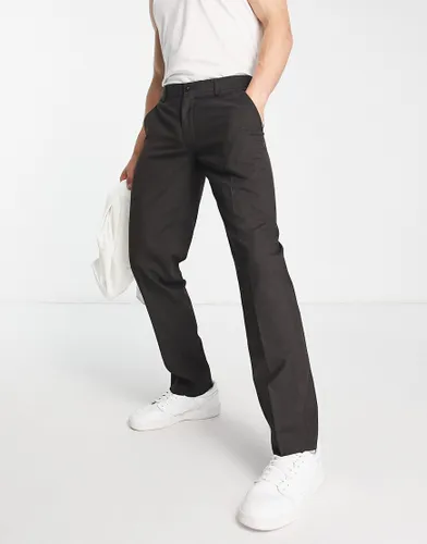 French Connection regular fit trousers in charcoal grey-Brown