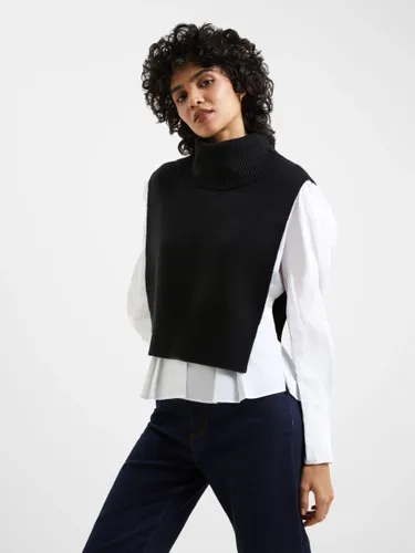 French Connection Short Roll Neck Cloak - Black - Female
