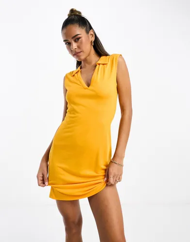 French Connection sleeveless jersey mini dress in orange