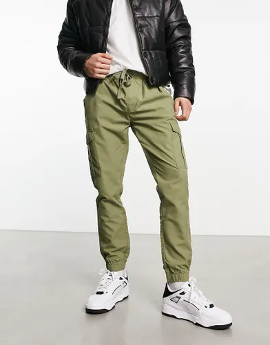 French Connection tech cargo trousers in light khaki-Green