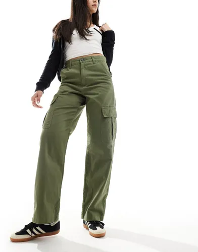 French Connection twill cargo trousers in khaki-Green