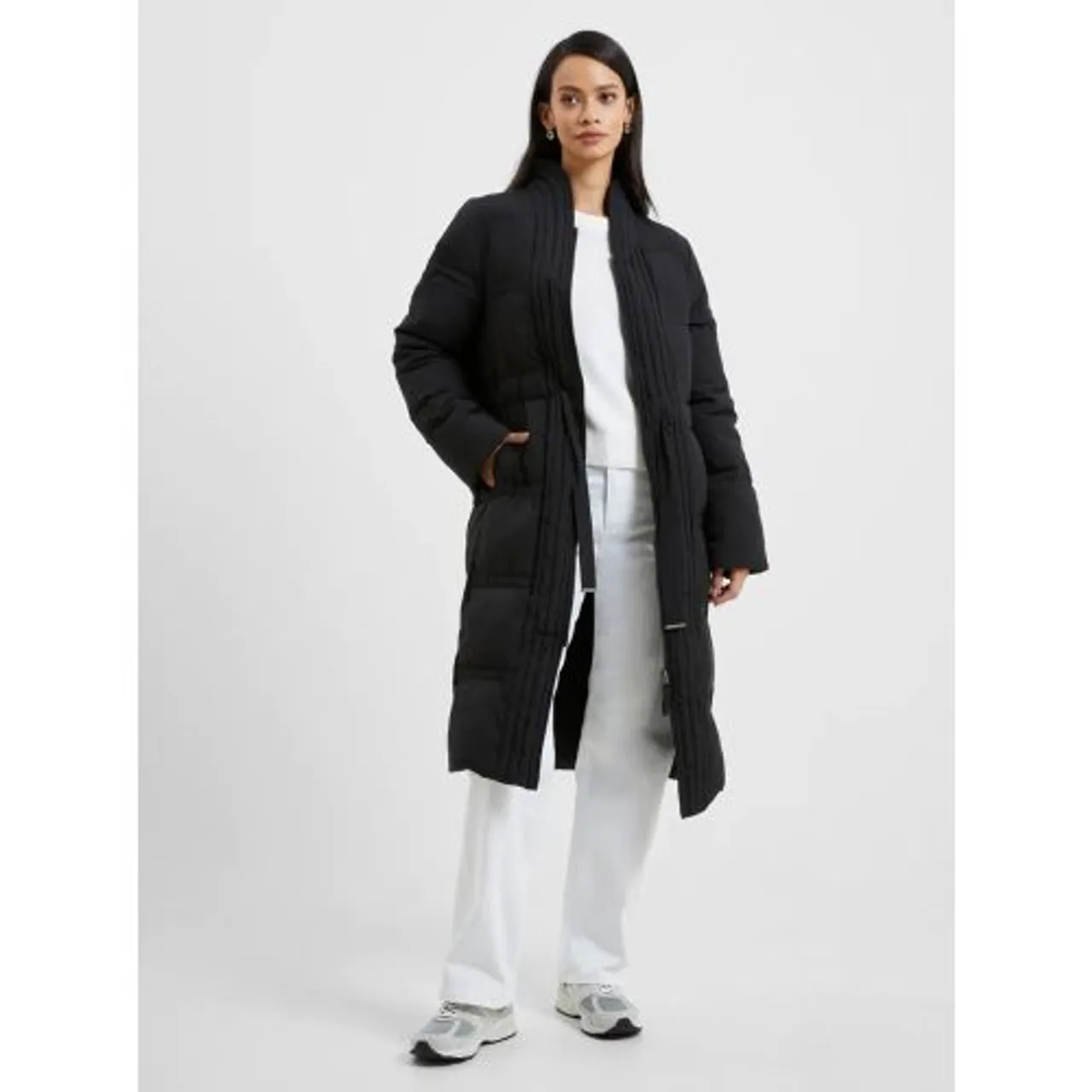 French Connection Womens Black Auden Long Sleeve Coat