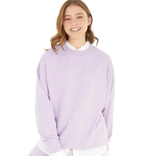 French Connection Womens FC Oversized Sweatshirt Washed Lilac