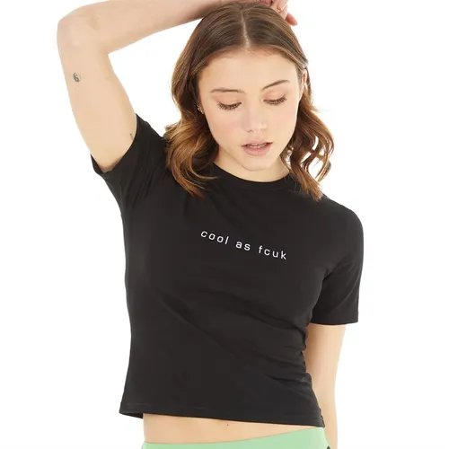 French Connection Womens FCUK Cool As Fitted T-Shirt Black/White