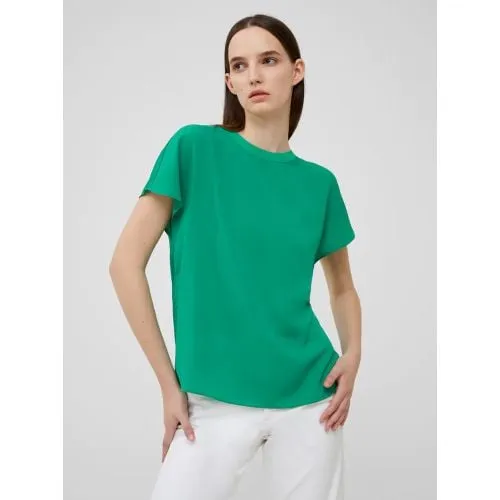 French Connection Womens Jelly Bean Crepe Light Crew Neck Top