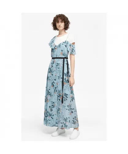 French Connection Womens Kioa Drape Strappy Maxi Dress - Light Blue