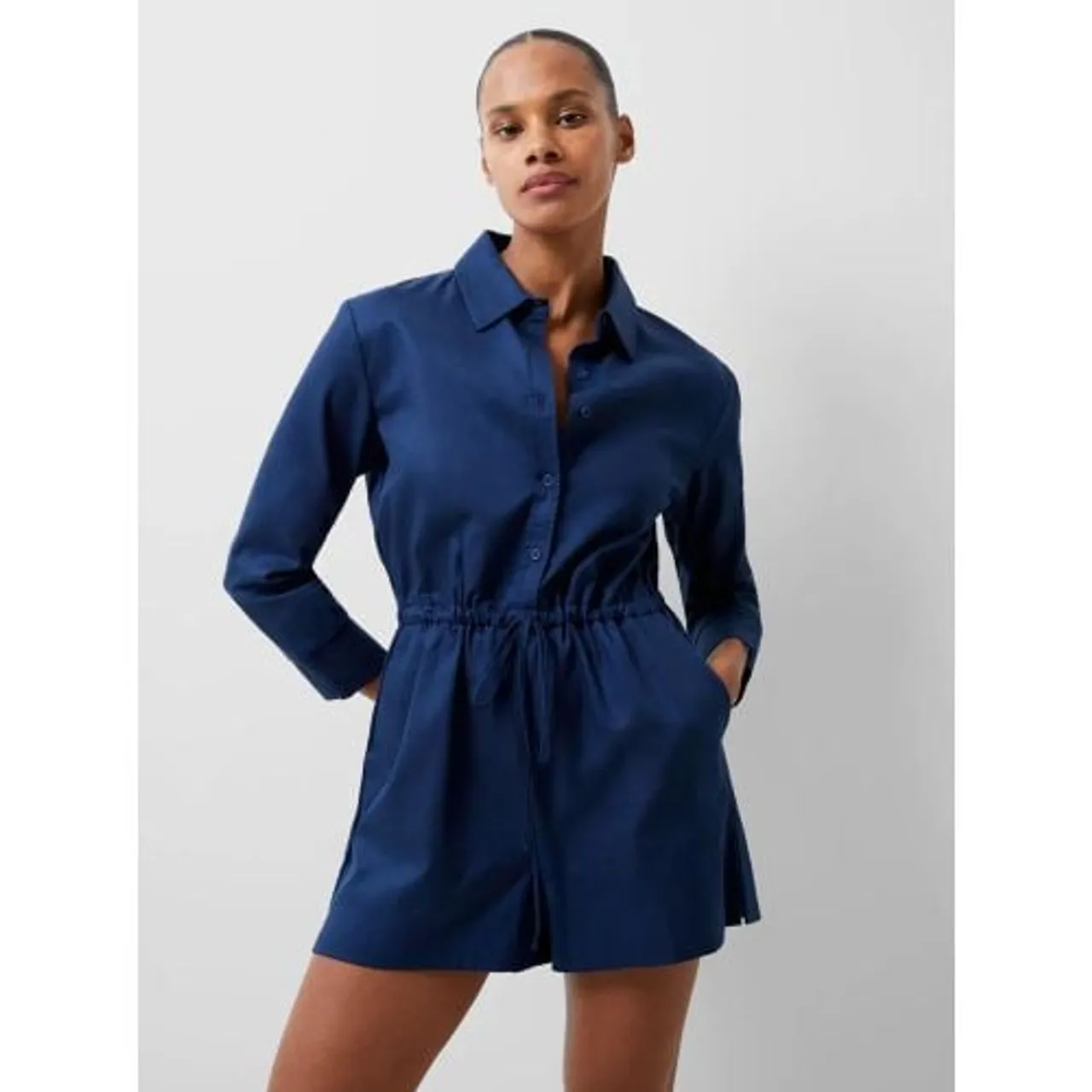 French Connection Womens Midnight Blue Bodie Blend Playsuit