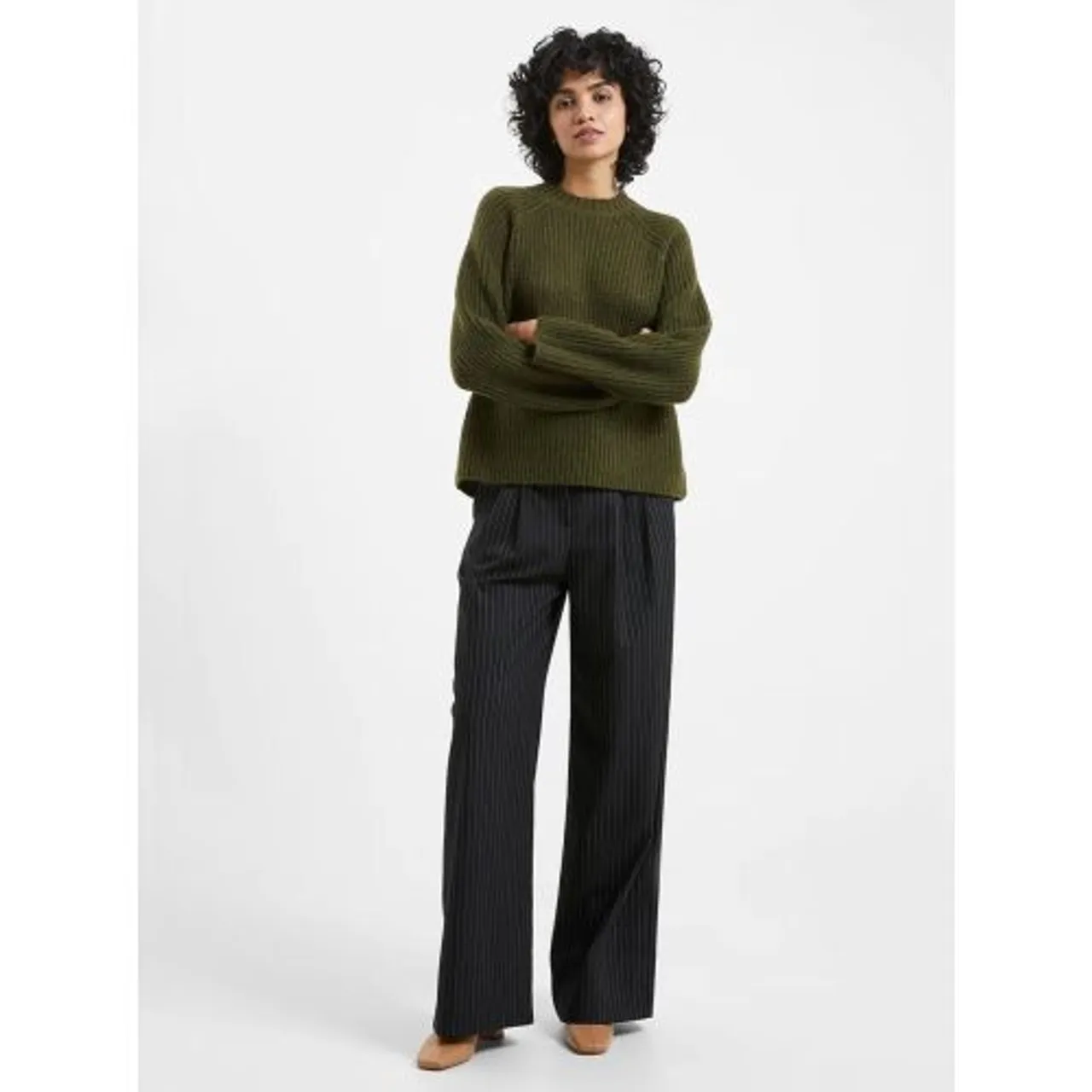 French Connection Womens Olive Night Jika Jumper