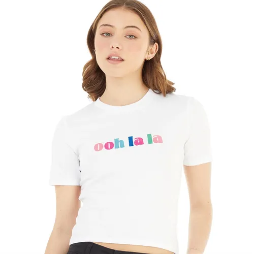 French Connection Womens Ooh La La Fitted T-Shirt White