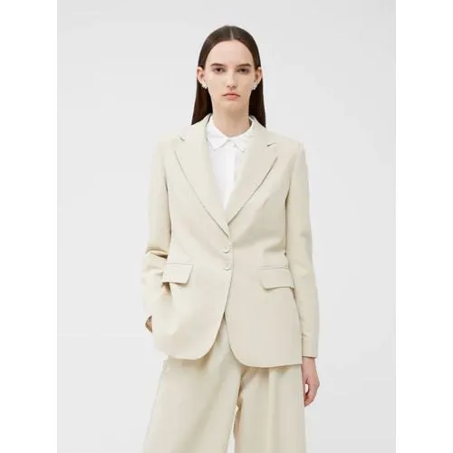 French Connection Womens Oyster Grey Everly Suiting Blazer Jacket