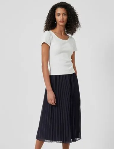 French Connection Womens Pleated Midi Skirt - XS - Navy, Navy