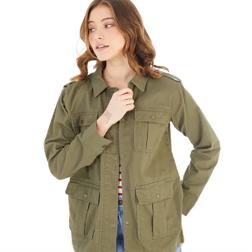 French Connection Womens Pocket Utility Jacket Khaki