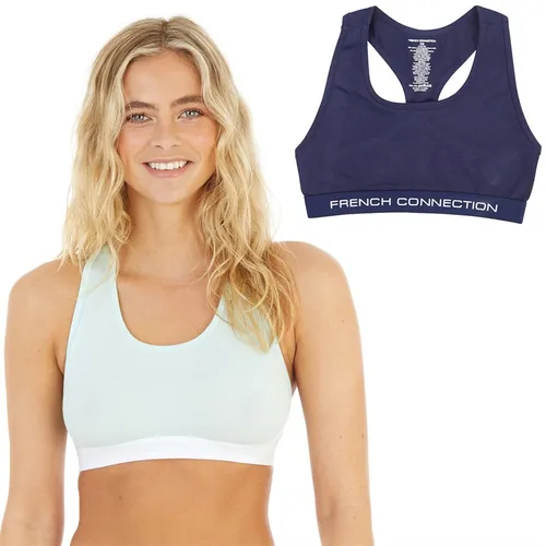 French Connection Womens Two Pack Crop Tops Navy/Glacier