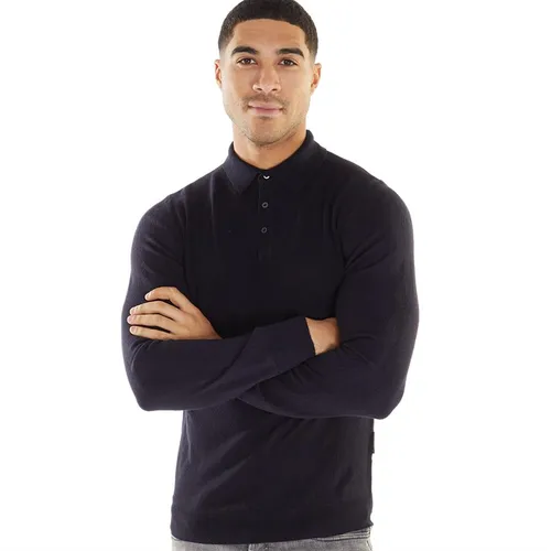 French Connection Mens Cash Long Sleeve Polo Neck Jumper Marine