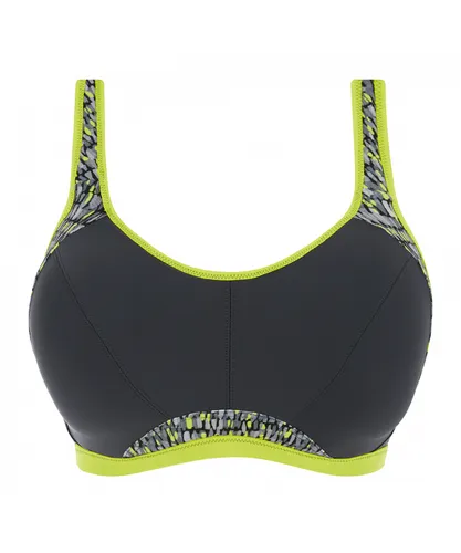 Freya Womens Active Epic Underwired Moulded Crop Top Sports Bra - Charcoal