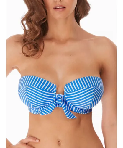 Freya Womens Beach Hut Bandeau Bikini Top - Blue Polyamide