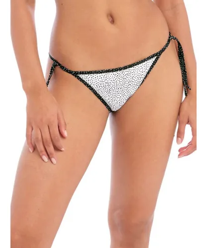 Freya Womens Gemini Palm Reversible Bikini Brief Monochrome - White Nylon