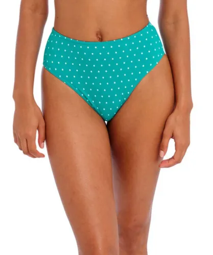 Freya Womens Jewel Cove High Waist Bikini Brief - Green Polyamide