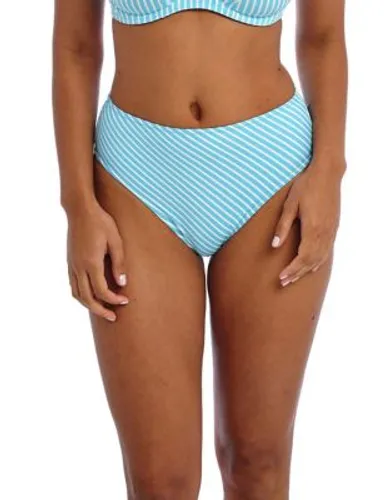 Freya Womens Jewel Cove Striped High Waisted Bikini Bottoms - XS - Turquoise Mix, Turquoise Mix