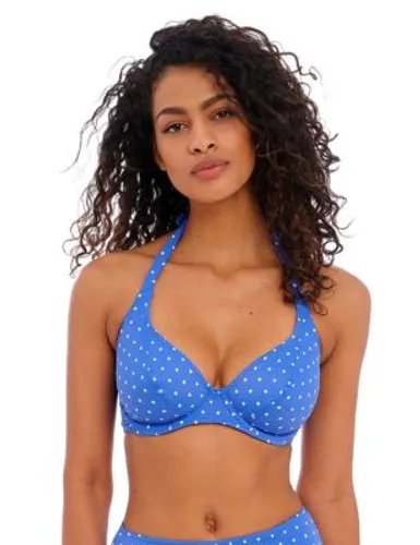 Freya Womens Jewel Cove Wired Halterneck Bikini Top - 30E - Blue, Blue