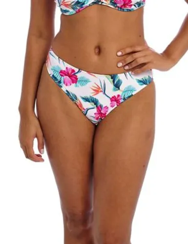 Freya Womens Palm Paradise Printed Bikini Bottoms - XS - White, White
