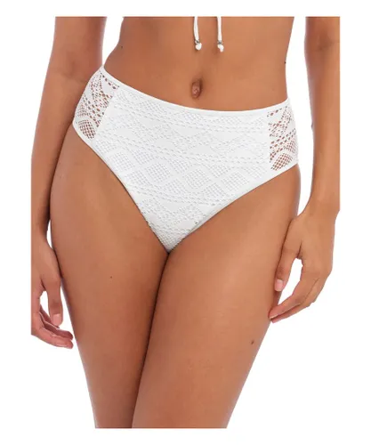 Freya Womens Sundance High Waist Bikini Brief - White Polyamide