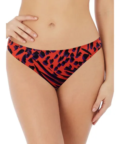 Freya Womens Tiger Bay Brazilian Bikini Brief Sunset - Orange Nylon