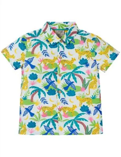Frugi Boys Pure Cotton Hawaiian Shirt (2-10 Yrs) - 2-3 Y - White, White