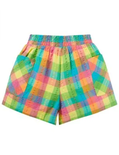 Frugi Girls Organic Cotton Checked Shorts (0-10 Yrs) - 3-4 Y - Multi, Multi