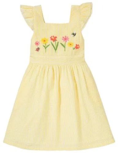 Frugi Girls Organic Cotton Floral Dress (2-10 Yrs) - 2-3 Y - Yellow, Yellow