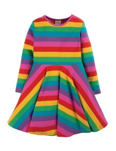 Frugi Girls Organic Cotton Striped Dress (6 Mths - 7 Yrs) - 18-24 - Multi, Multi