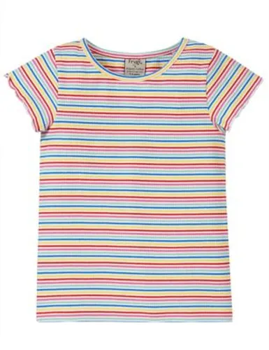 Frugi Girls Organic Cotton Striped T-Shirt (2-10 Yrs) - 3-4 Y - Multi, Multi