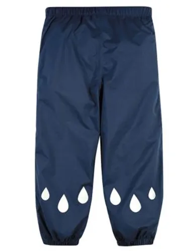 Frugi Girls Rain Or Shine Printed Waterproof Trousers (1-10 Yrs) - 5-6 Y - Navy, Navy