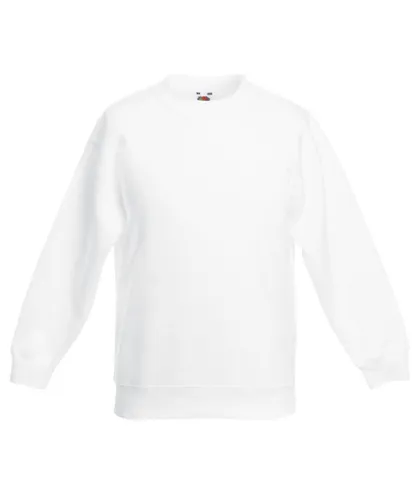 Fruit of the Loom Boys Childrens Unisex Set In Sleeve Sweatshirt (Pack of 2) - White