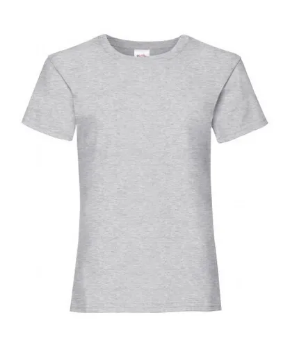 Fruit of the Loom Girls Childrens Valueweight Short Sleeve T-Shirt (Pack of 2) (Heather Grey) Cotton