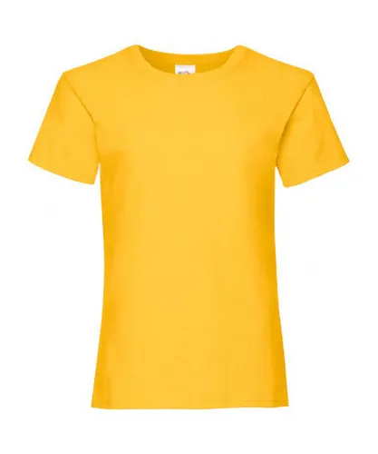 Fruit of the Loom Girls Childrens Valueweight Short Sleeve T-Shirt (Pack of 2) (Sunflower) - Yellow Cotton