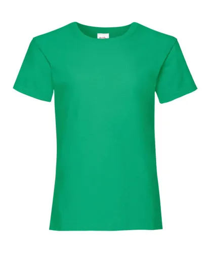 Fruit of the Loom Girls Childrens Valueweight Short Sleeve T-Shirt (Pack Of 5) (Kelly Green) Cotton