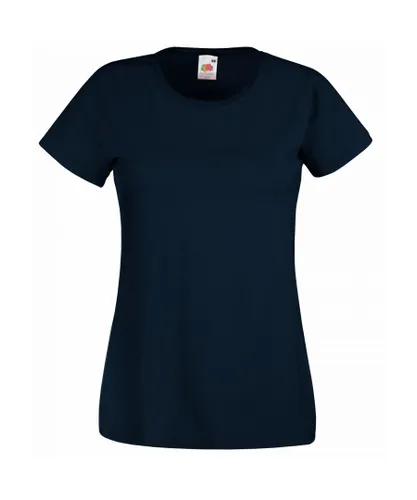 Fruit of the Loom Ladies/Womens Lady-Fit Valueweight Short Sleeve T-Shirt (Pack Of 5) (Deep Navy) Cotton