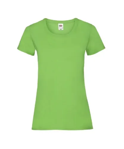 Fruit of the Loom Ladies/Womens Lady-Fit Valueweight Short Sleeve T-Shirt (Pack Of 5) (Lime) - Green Cotton
