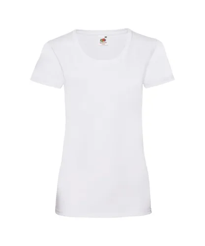 Fruit of the Loom Ladies/Womens Lady-Fit Valueweight Short Sleeve T-Shirt (Pack of 5) (White)