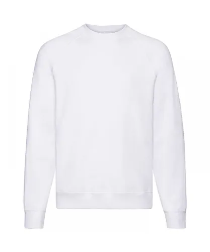 Fruit of the Loom Mens Classic 80/20 Raglan Sweatshirt (White)