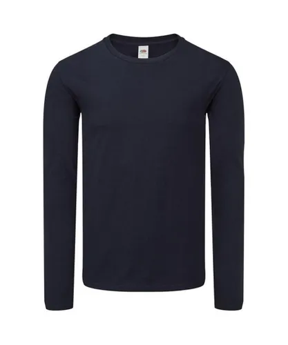 Fruit of the Loom Mens Iconic 150 Long-Sleeved T-Shirt (Deep Navy)