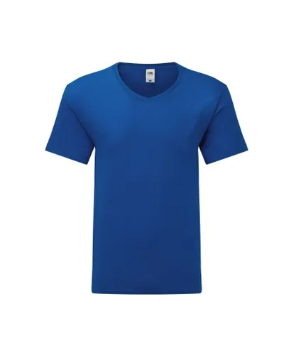 Fruit of the Loom Mens Iconic 150 V Neck T-Shirt (Royal Blue) Cotton
